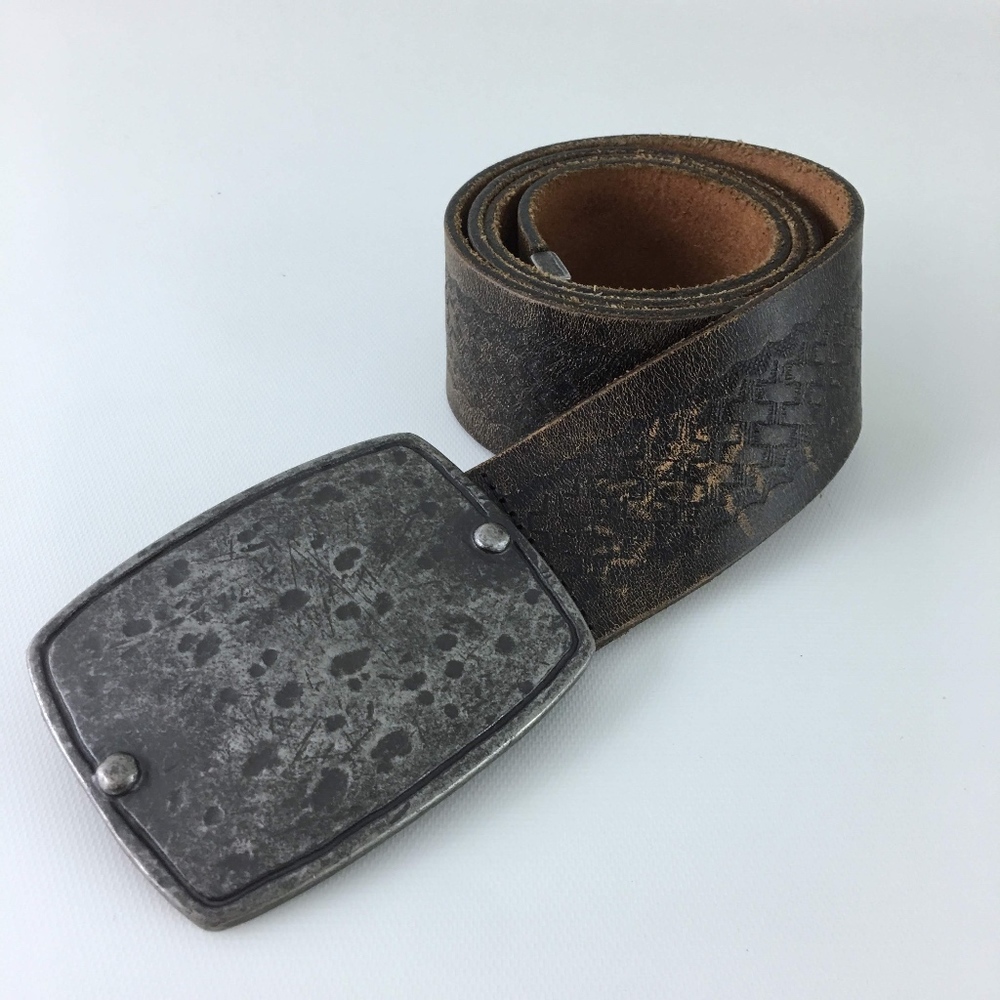 Mens Banana Republic Brown Leather Distressed Belt